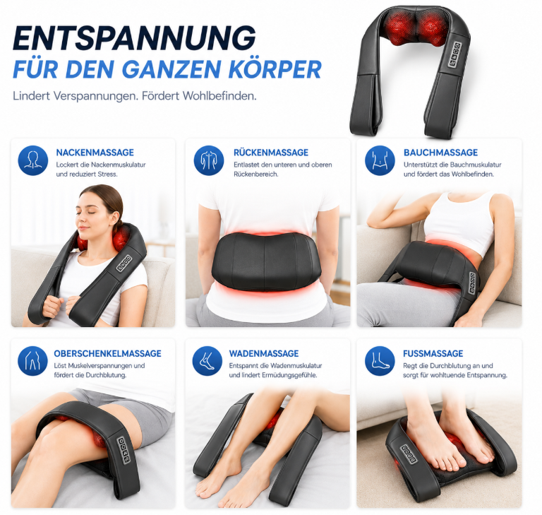 Elektrisches Nackenmassagegerät für Schultern und Rücken